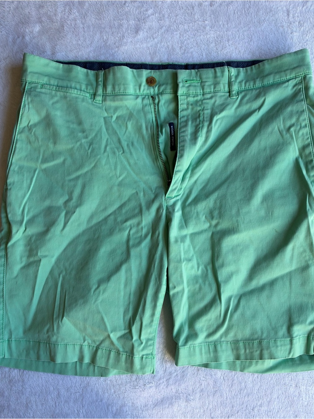 Cremieux Shorts Mens 34 Mint Green Comfort Stretch Madison Chino 9" Inseam